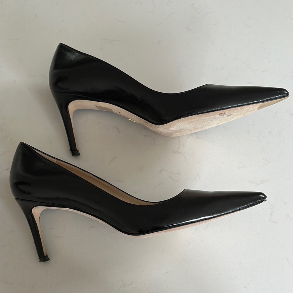 Stuart Weitzman 75mm Pointed Toe Pump - Black Kid - Size 38/7.5 - Picture 5 of 14